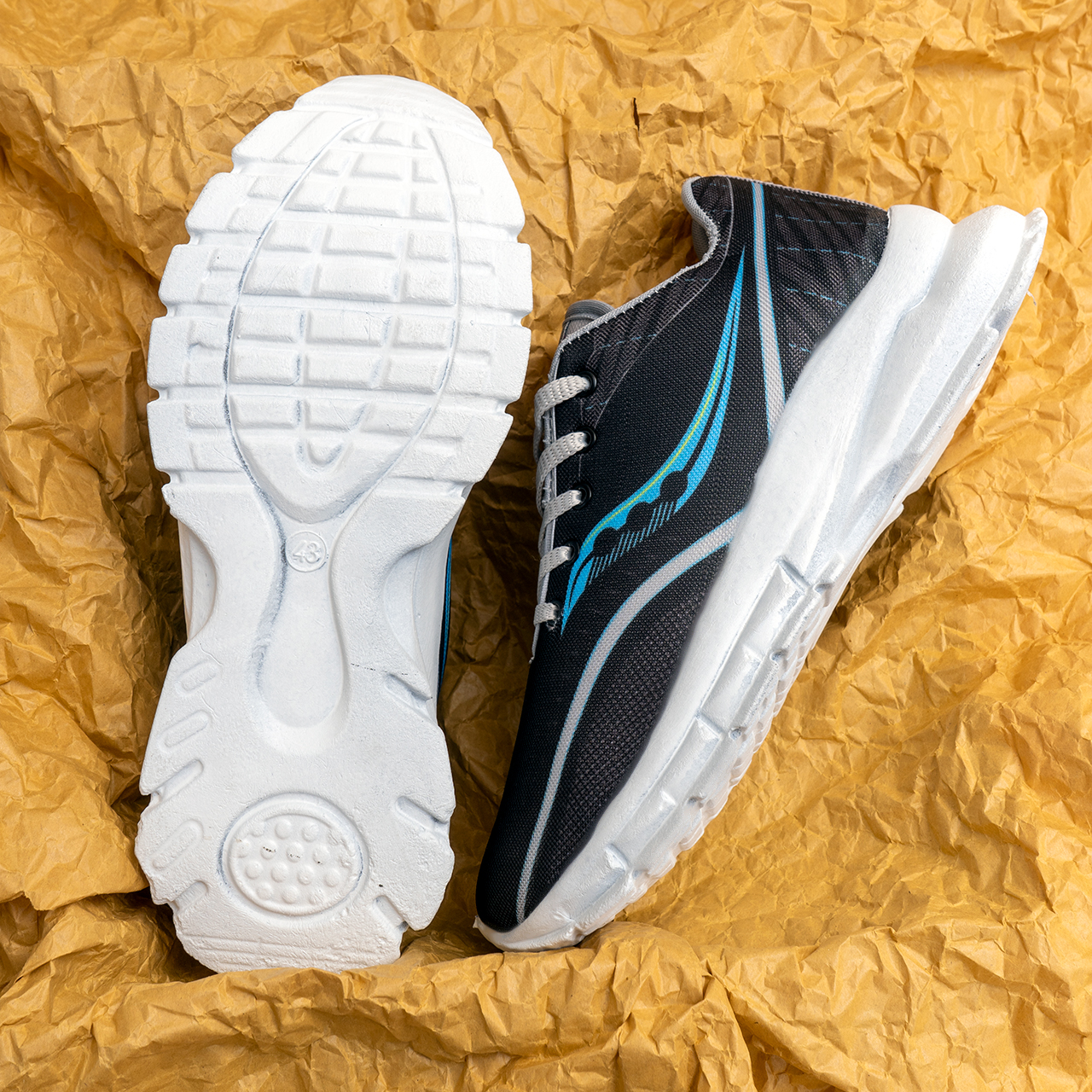 کفش مشکی آبی مردانه مدل A89