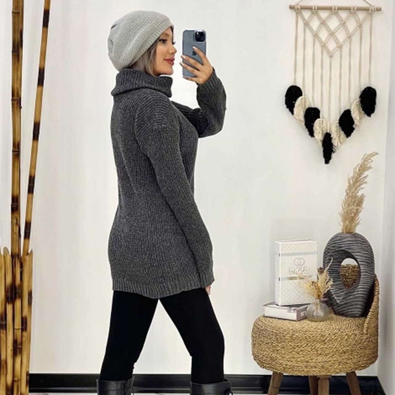 بافت دخترانه طوسی تیره مدل elsa