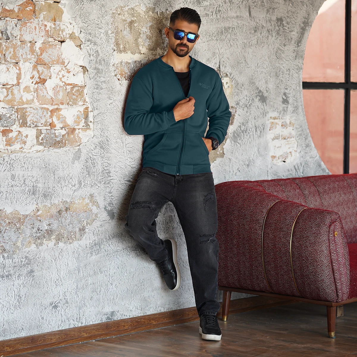 سوییشرت مردانه سبز مدل COLUMBIA