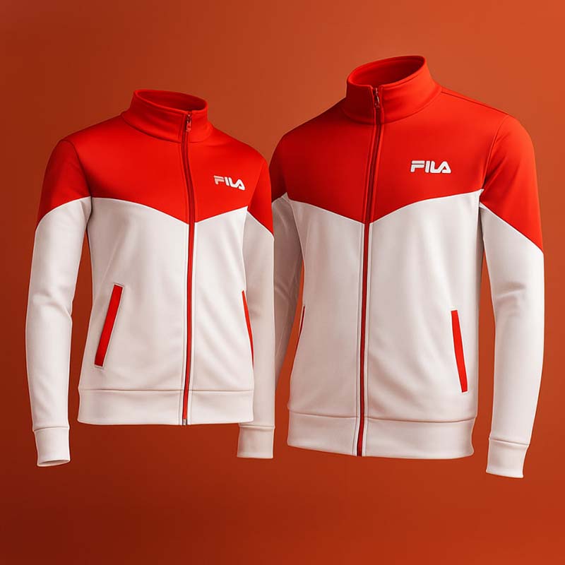 ست دو نفره سوییشرت سفید قرمز مدل Fila